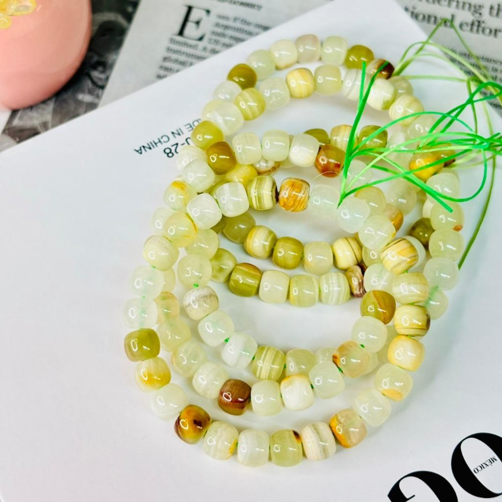 83069JU【小確幸飾品】綠紋石水晶手串 五行木能量 心輪療癒 天然礦石-細節圖2