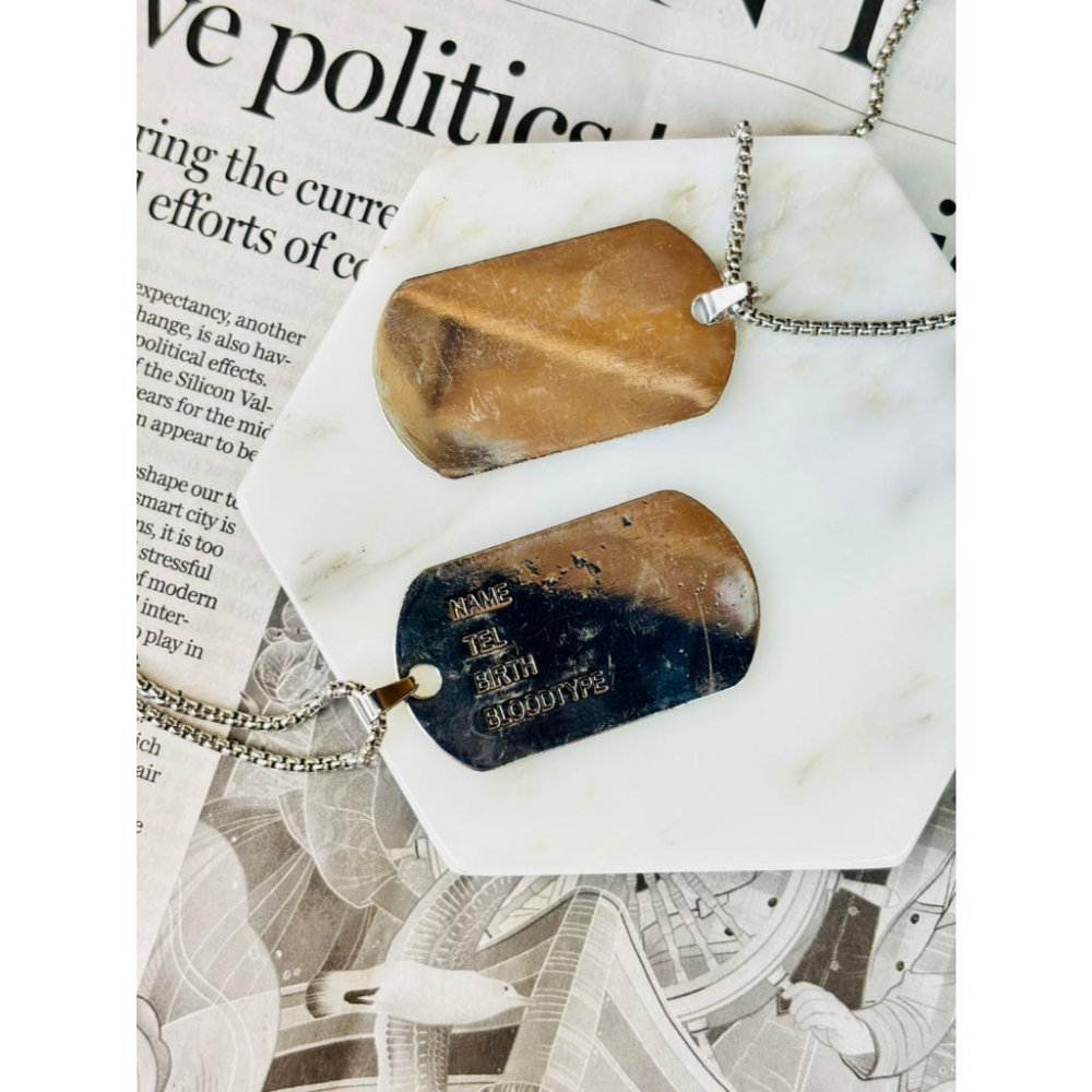 2016MA【小確幸飾品】造型吊墜鈦鋼項鍊 天使之翼 黑釉十字架 黑鋯石 纏繞黑鋯石 字母H 可樂 軍牌-細節圖7