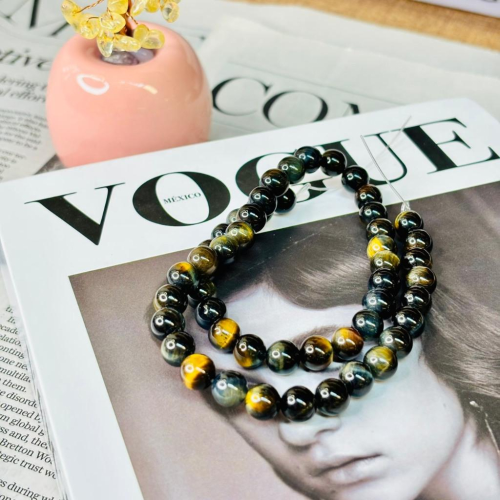 8306JA【小確幸飾品】藍虎眼石手串 五行水能量 海底輪療癒石 天然礦石-細節圖2