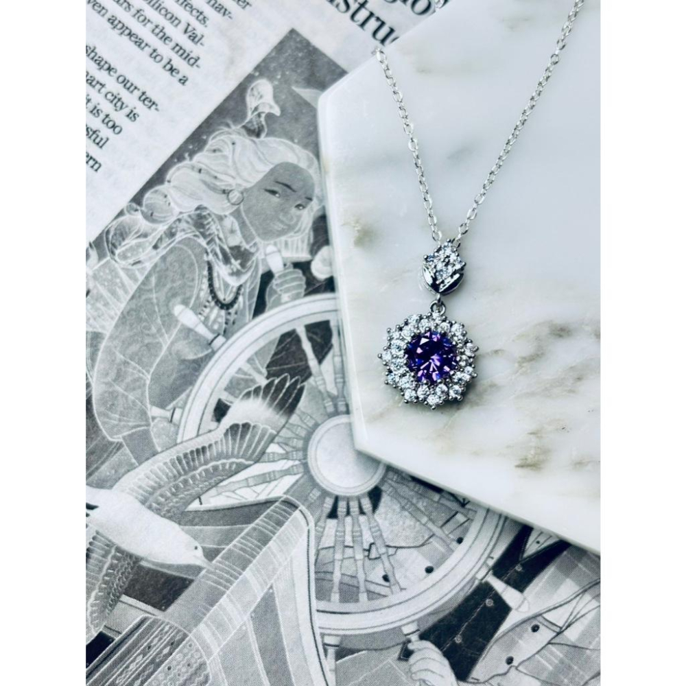 【小確幸飾品】莫桑鑽S925銀項鍊 蝴蝶結 天鵝 梵家 簍空 愛心 芒星 櫻花 綠鑽 藍鑽 粉鑽 彩鑽-細節圖7