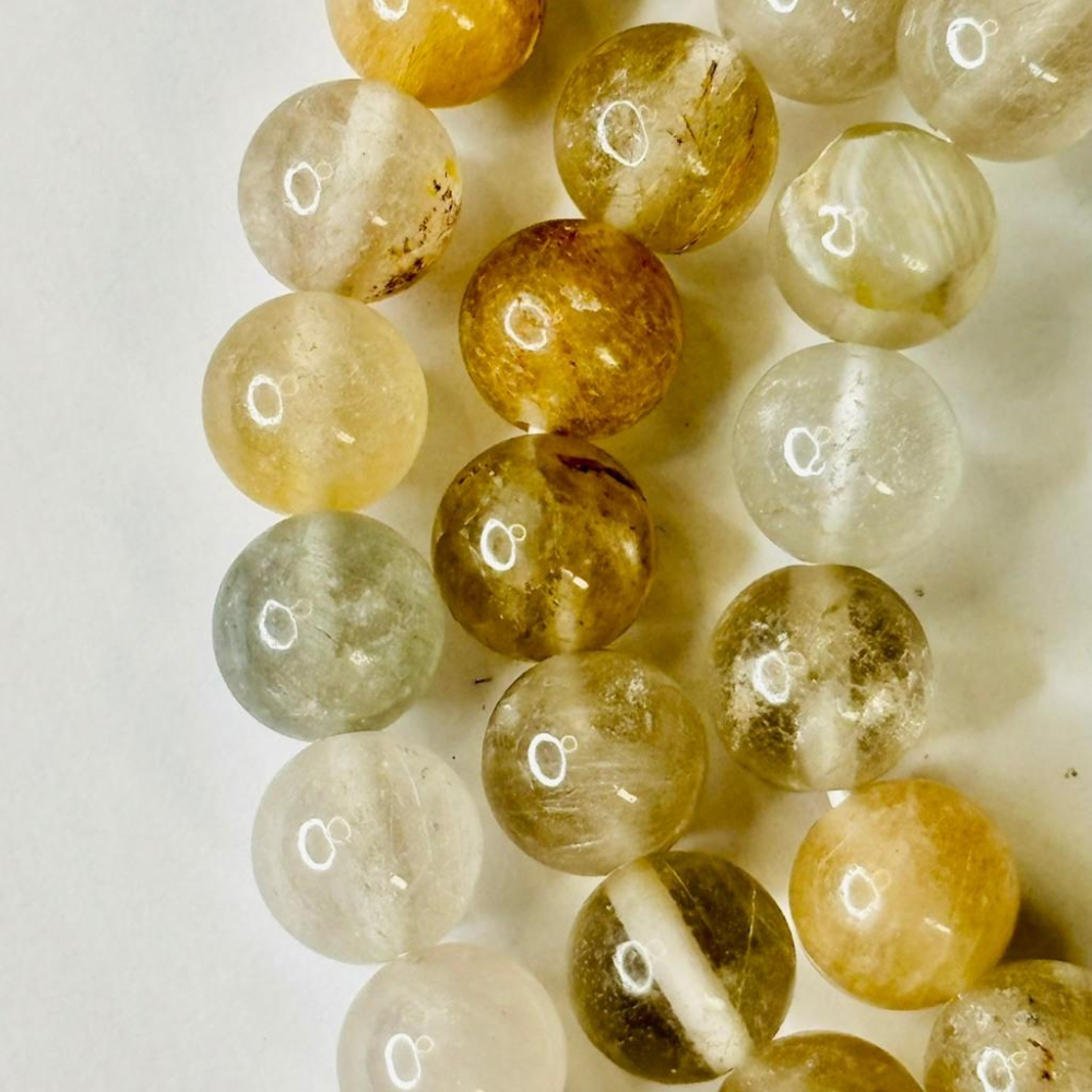 8393MY【小確幸飾品】彩兔毛水晶手串 五行能量 脈輪療癒 天然礦石-細節圖2