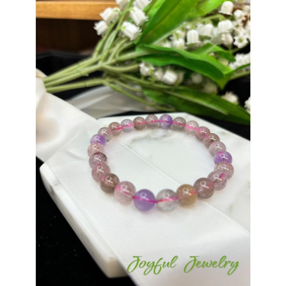 83105JU【小確幸飾品】超七水晶手串 五行能量 脈輪療癒 天然礦石-細節圖3