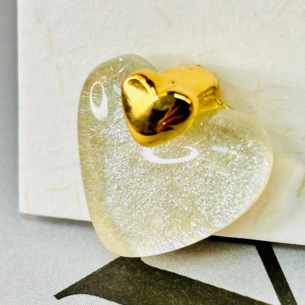 1008AP【小確幸飾品】流行耳飾 耳環 耳扣 愛心 水滴 琺瑯釉-細節圖3