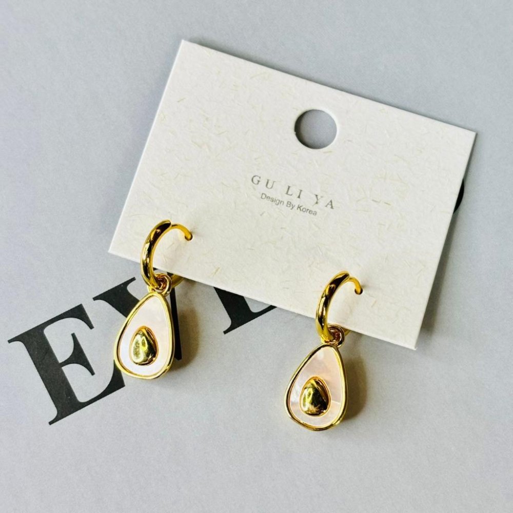 1008AP【小確幸飾品】流行耳飾 耳環 耳扣 愛心 水滴 琺瑯釉-細節圖4