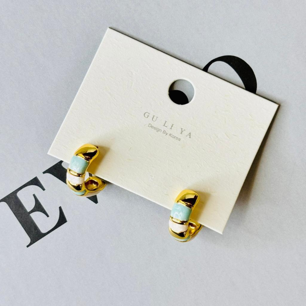 1008AP【小確幸飾品】流行耳飾 耳環 耳扣 愛心 水滴 琺瑯釉-細節圖6