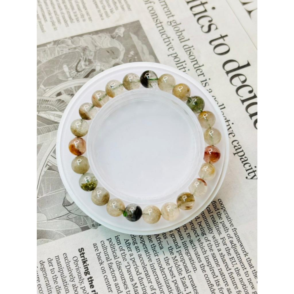 【小確幸飾品】綠幽靈水晶手串 五行木能量 心輪療癒 天然礦石-細節圖8