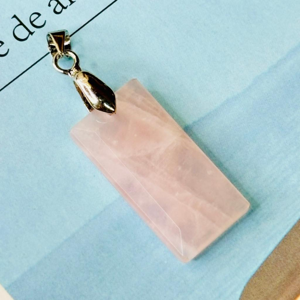 8201JA【小確幸飾品】天然水晶吊墜 水滴 無事牌 白水晶 黑曜石 粉水晶 紫水晶-細節圖5