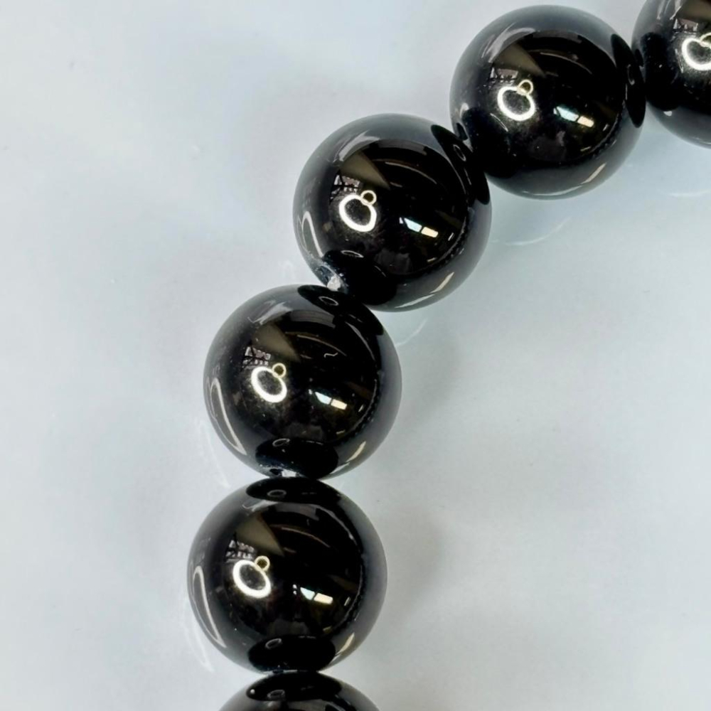 8325MY【小確幸飾品】黑曜石手串 五行水能量 海底輪療癒 天然礦石-細節圖3