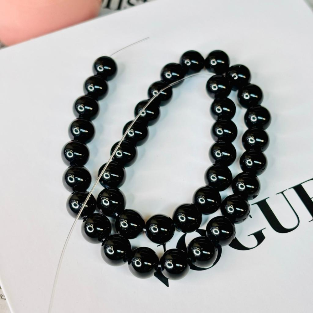 8325MY【小確幸飾品】黑曜石手串 五行水能量 海底輪療癒 天然礦石-細節圖4