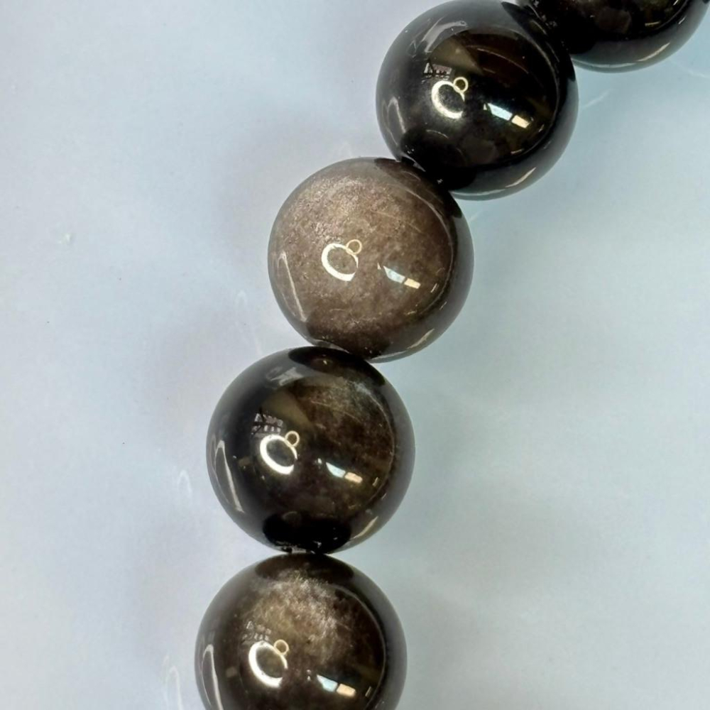 8325MY【小確幸飾品】黑曜石手串 五行水能量 海底輪療癒 天然礦石-細節圖5