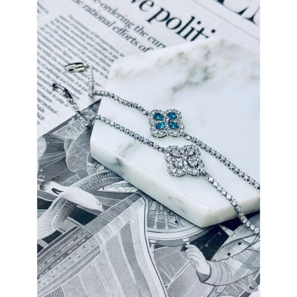 【小確幸飾品】莫桑鑽S925銀手鍊 抽拉鍊 無限 玫瑰金 莫比烏斯 雙圈 愛心 菱形 紫鑽 粉鑽 彩鑽-細節圖2