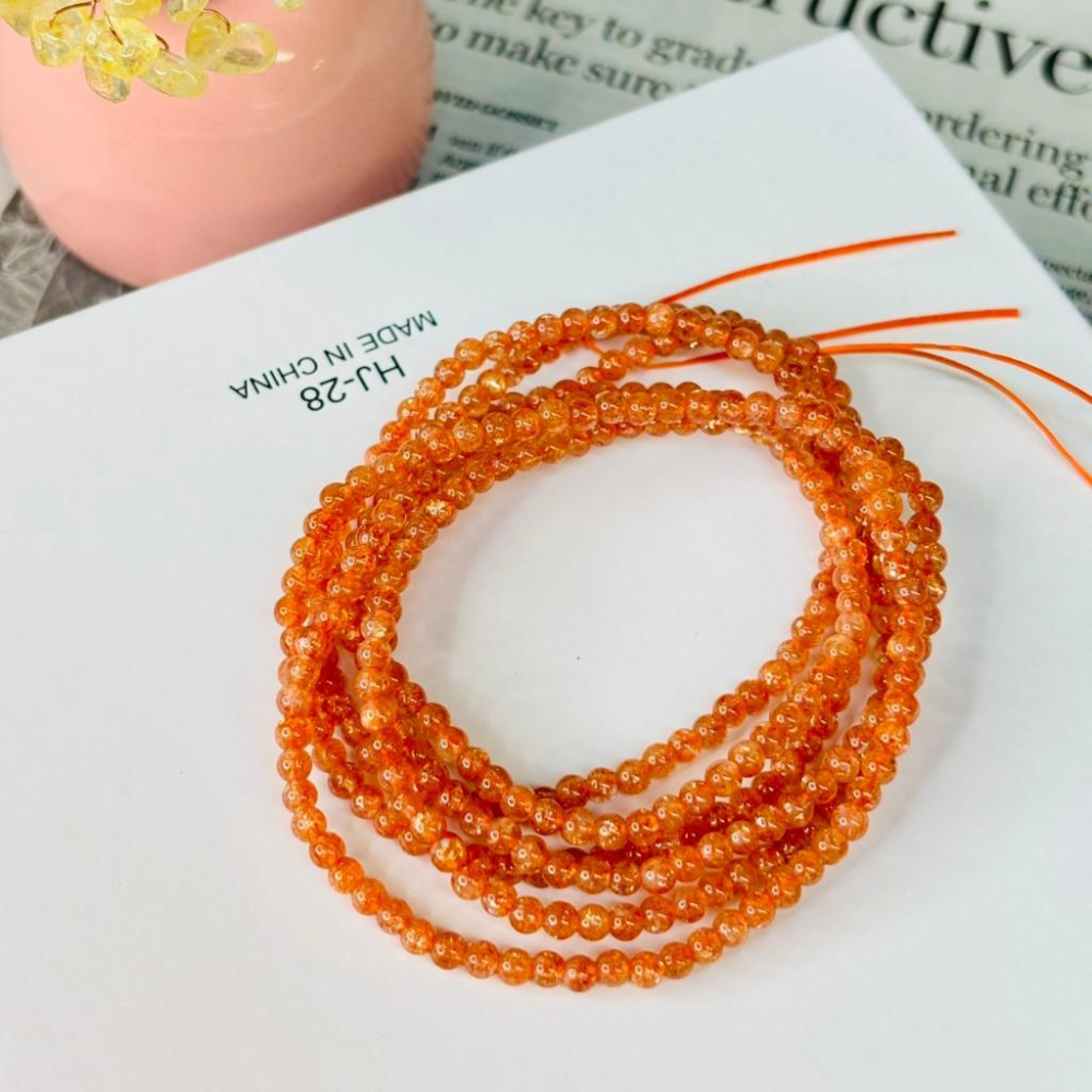 83103JU【小確幸飾品】金太陽石手串 五行土能量 臍輪療癒 天然礦石-細節圖2