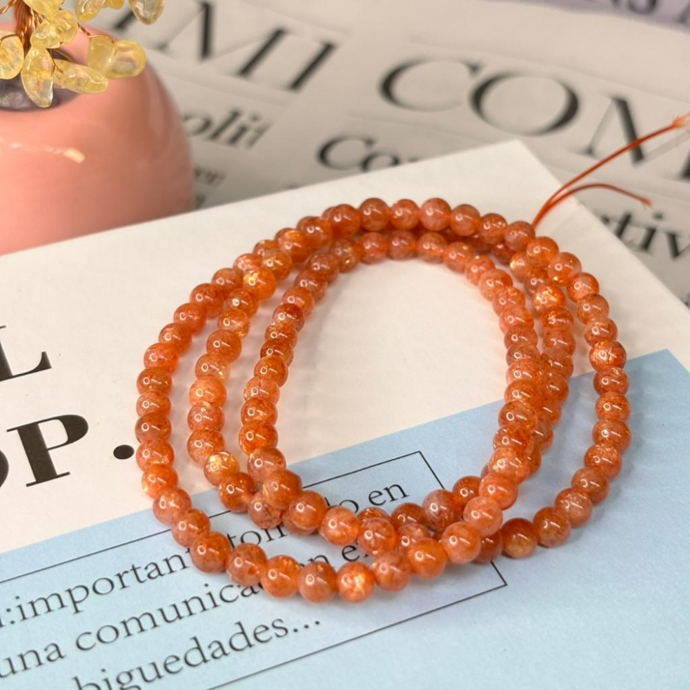 83103JU【小確幸飾品】金太陽石手串 五行土能量 臍輪療癒 天然礦石-細節圖4