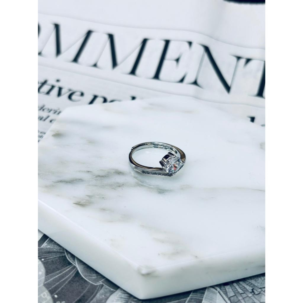 【小確幸飾品】莫桑白鑽S925銀戒指 活口戒指 日韓流行 輕奢 華麗-細節圖8