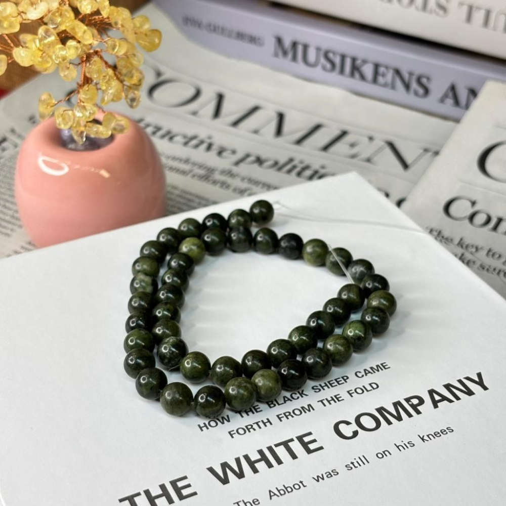 8304JA【小確幸飾品】南玉手串 五行木能量 心輪療癒 天然礦石-細節圖2