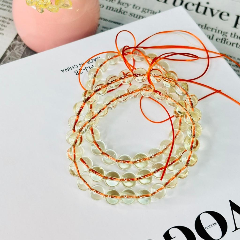 83104JU【小確幸飾品】黃水晶手串 五行土能量 胃輪療癒 天然礦石-細節圖2