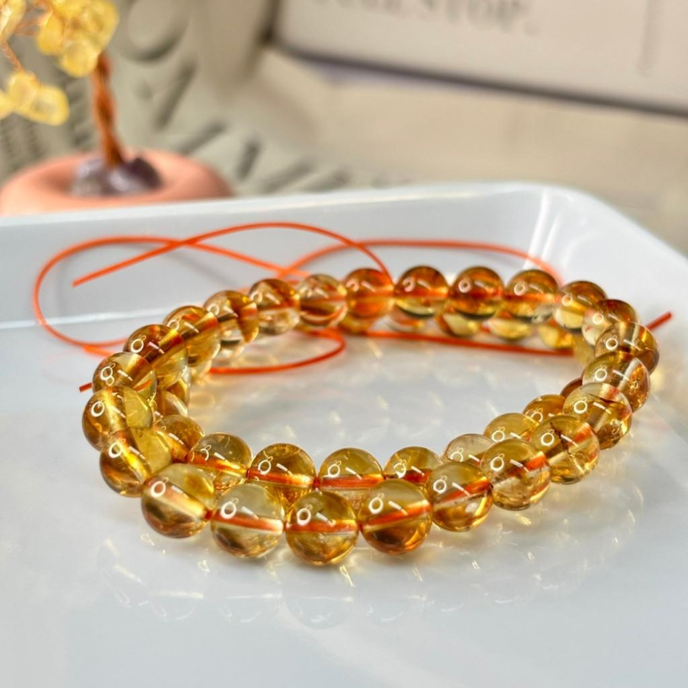 83104JU【小確幸飾品】黃水晶手串 五行土能量 胃輪療癒 天然礦石-細節圖4