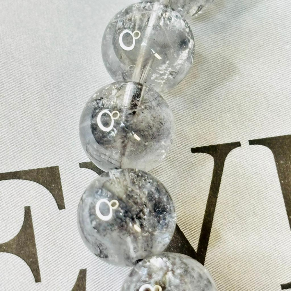 8324AP【小確幸飾品】閃靈鑽水晶手串 閃靈鑽 高頻能量 靈性飾品  氣場淨化 頂輪開啟 眉心輪 五行屬金 天然水晶-細節圖3