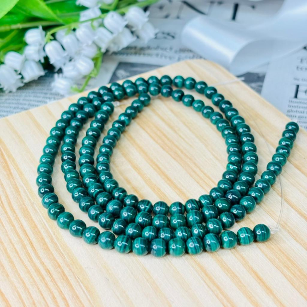 8323MY【小確幸飾品】孔雀石手串 孔雀石 五行木能量 心輪療癒 天然礦石-細節圖2