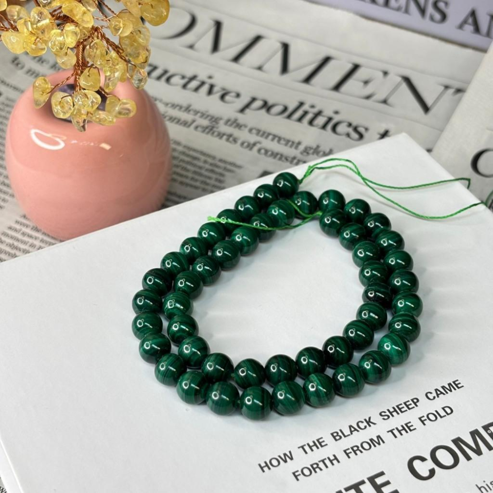 8323MY【小確幸飾品】孔雀石手串 孔雀石 五行木能量 心輪療癒 天然礦石-細節圖4