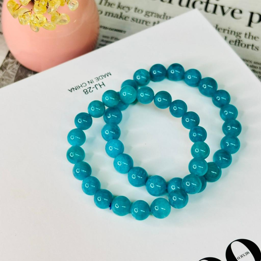 83085JU【小確幸飾品】天河石手串 五行木水能量 心喉輪療癒 天然礦石-細節圖2