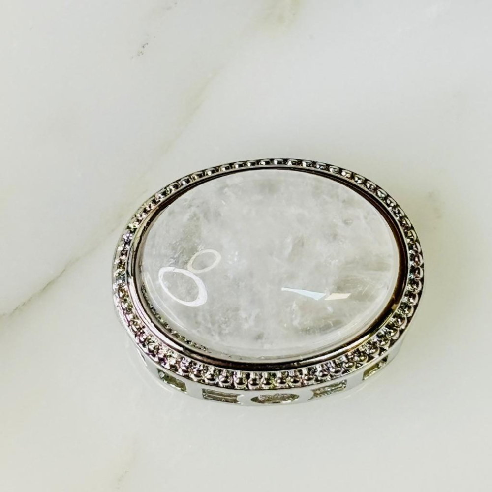 8511FE【小確幸飾品】天然水晶鴿子蛋魔盒 DIY 配件 白幽靈 藍月光 東陵玉石 綠幽靈 粉水晶 紫水晶-細節圖2