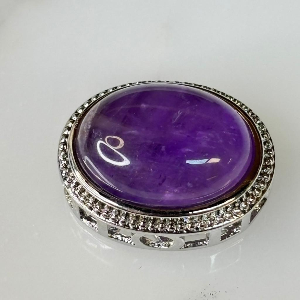 8511FE【小確幸飾品】天然水晶鴿子蛋魔盒 DIY 配件 白幽靈 藍月光 東陵玉石 綠幽靈 粉水晶 紫水晶-細節圖7