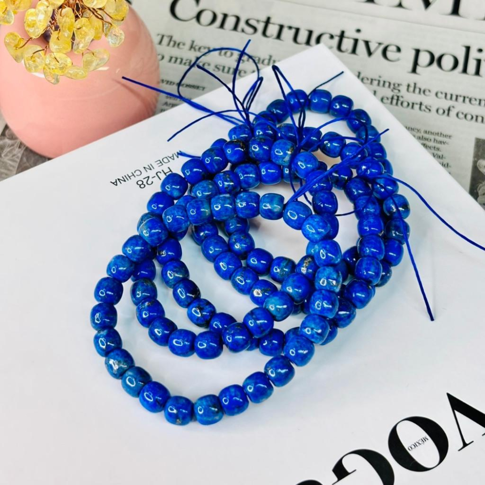 83078JU【小確幸飾品】青金石手串手鍊 五行水能量 眉心輪療癒 天然礦石-細節圖2