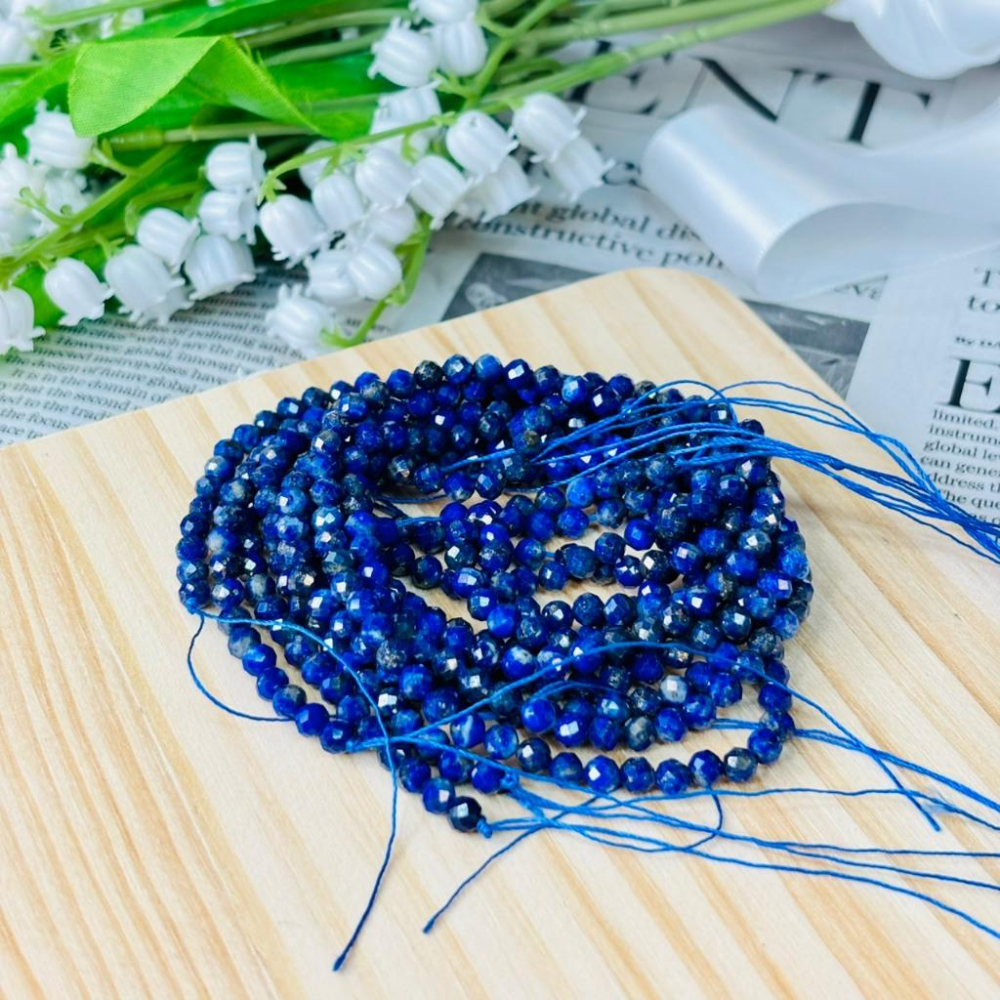 83078JU【小確幸飾品】青金石手串手鍊 五行水能量 眉心輪療癒 天然礦石-細節圖4