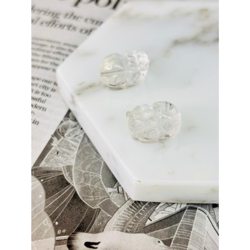 8544AP【小確幸飾品】水晶吊飾 金曜石 瑪瑙 檸檬晶 粉水晶 海藍寶 白水晶 螢石 草莓晶 橙月光 炸毛九尾狐 貔貅-細節圖3