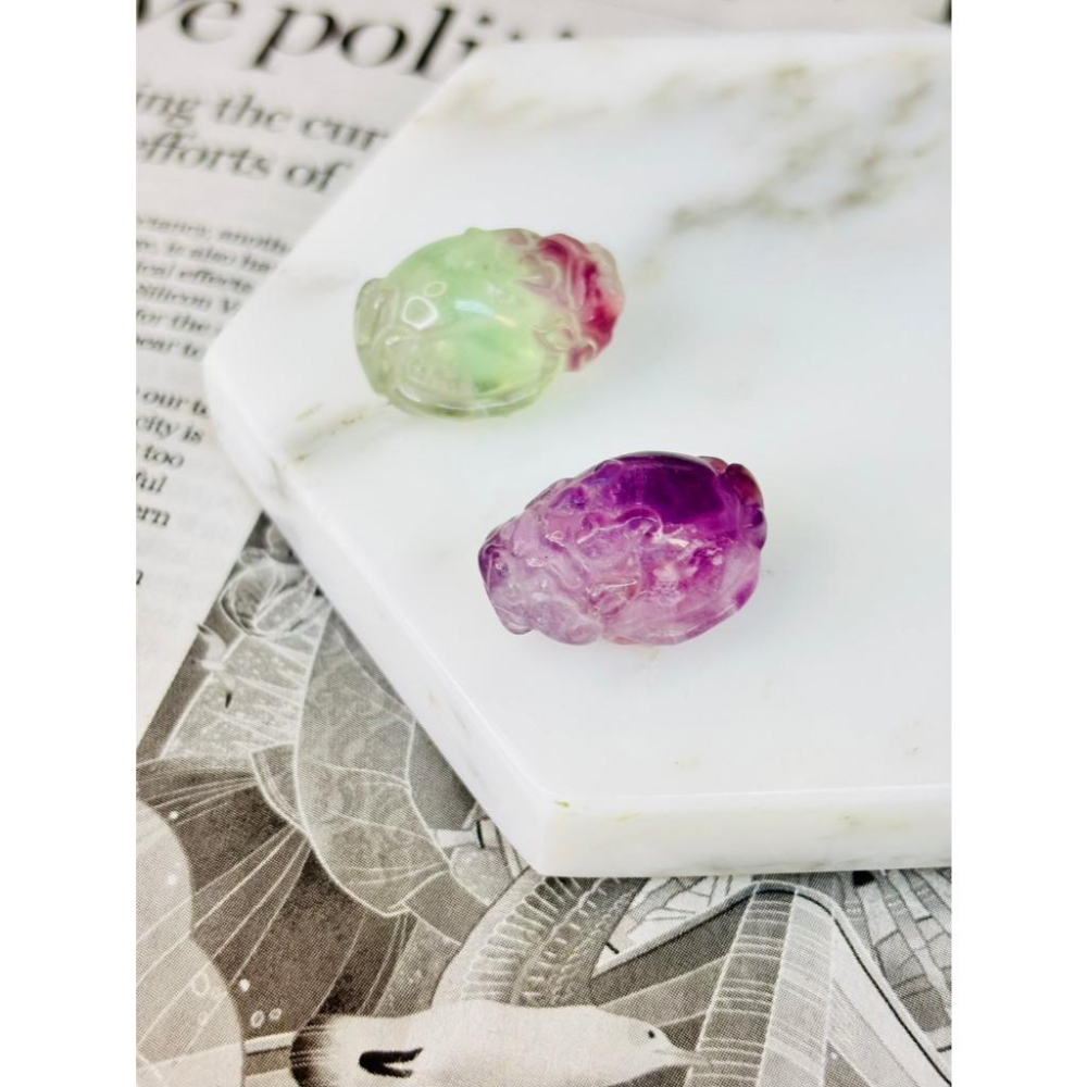 8544AP【小確幸飾品】水晶吊飾 金曜石 瑪瑙 檸檬晶 粉水晶 海藍寶 白水晶 螢石 草莓晶 橙月光 炸毛九尾狐 貔貅-細節圖6