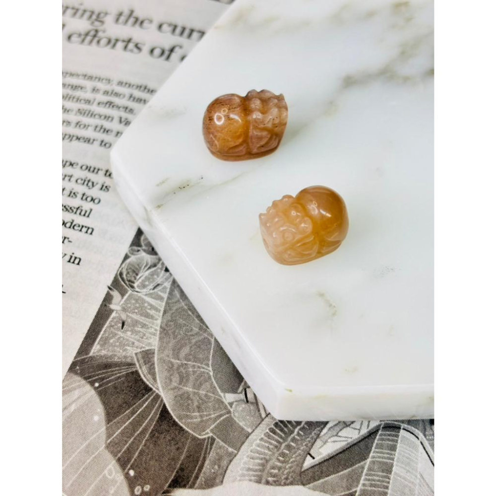 8544AP【小確幸飾品】水晶吊飾 金曜石 瑪瑙 檸檬晶 粉水晶 海藍寶 白水晶 螢石 草莓晶 橙月光 炸毛九尾狐 貔貅-細節圖8