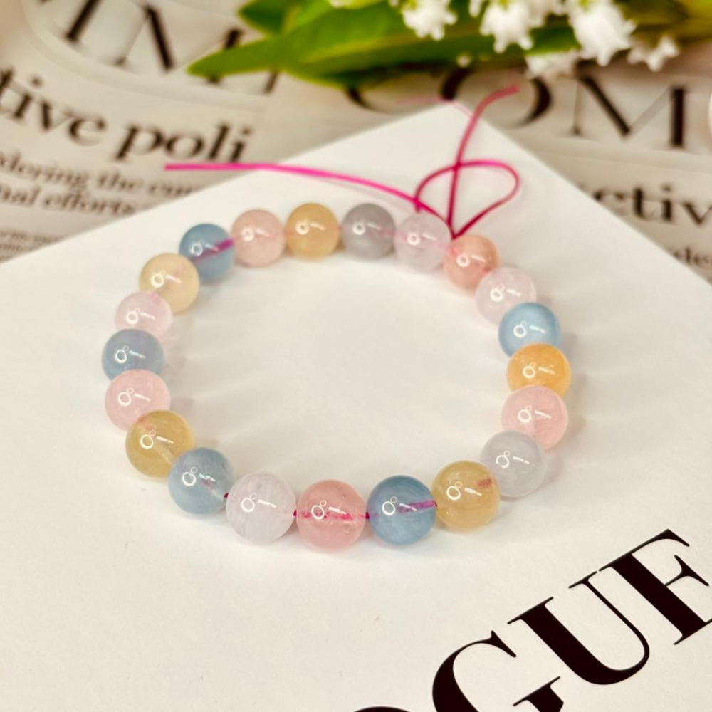 8357AP【小確幸飾品】摩根石水晶手串 摩根石 五行能量 脈輪療癒 天然礦石-細節圖2