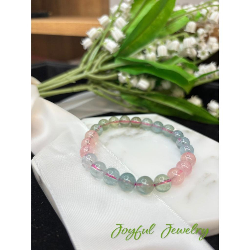 8357AP【小確幸飾品】摩根石水晶手串 摩根石 五行能量 脈輪療癒 天然礦石-細節圖5