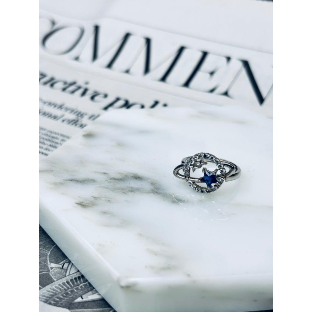 【小確幸飾品】莫桑彩鑽S925銀戒指 活口戒指 日韓流行 輕奢 華麗-細節圖3