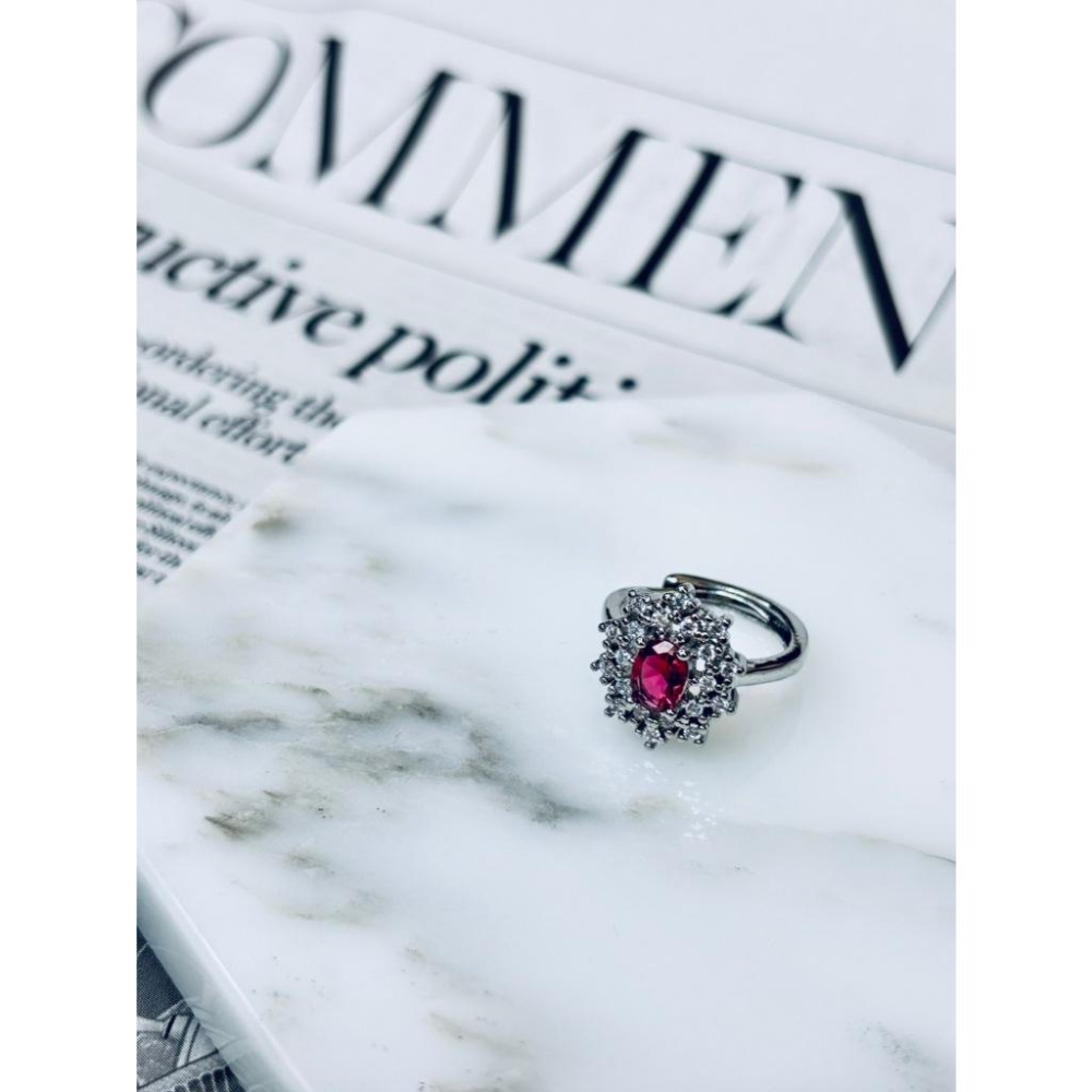 【小確幸飾品】莫桑彩鑽S925銀戒指 活口戒指 日韓流行 輕奢 華麗-細節圖5