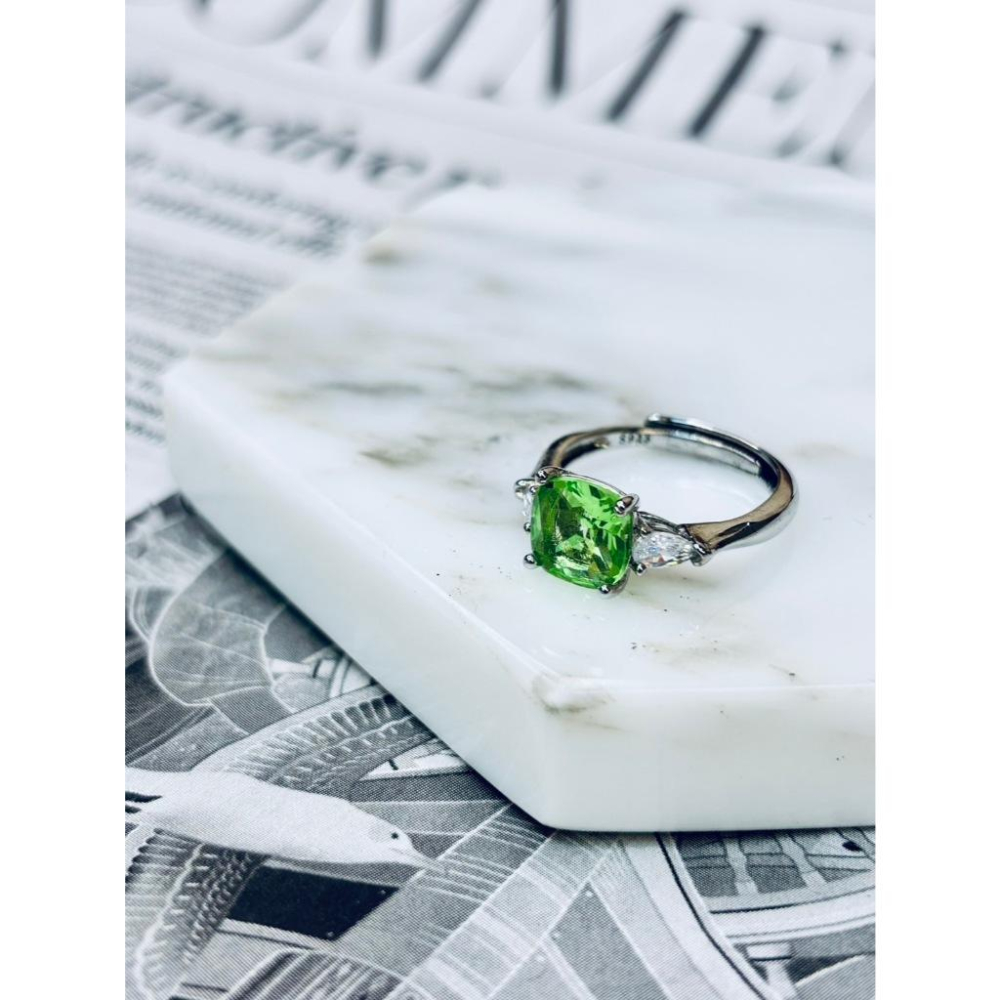 【小確幸飾品】莫桑彩鑽S925銀戒指 活口戒指 日韓流行 輕奢 華麗-細節圖6