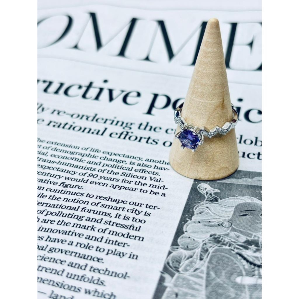 【小確幸飾品】莫桑彩鑽S925銀戒指 活口戒指 日韓流行 輕奢 華麗-細節圖8