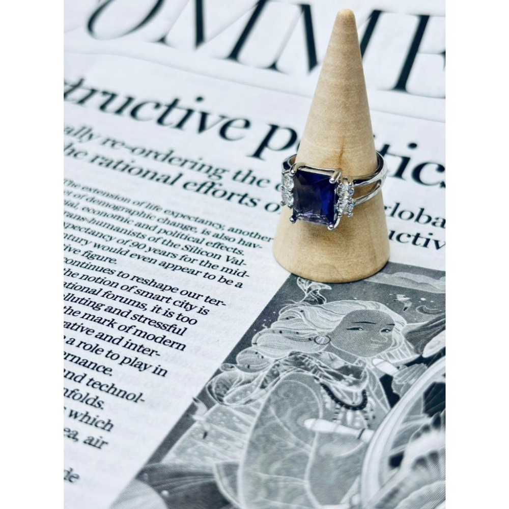 【小確幸飾品】莫桑彩鑽S925銀戒指 活口戒指 日韓流行 輕奢 華麗-細節圖9