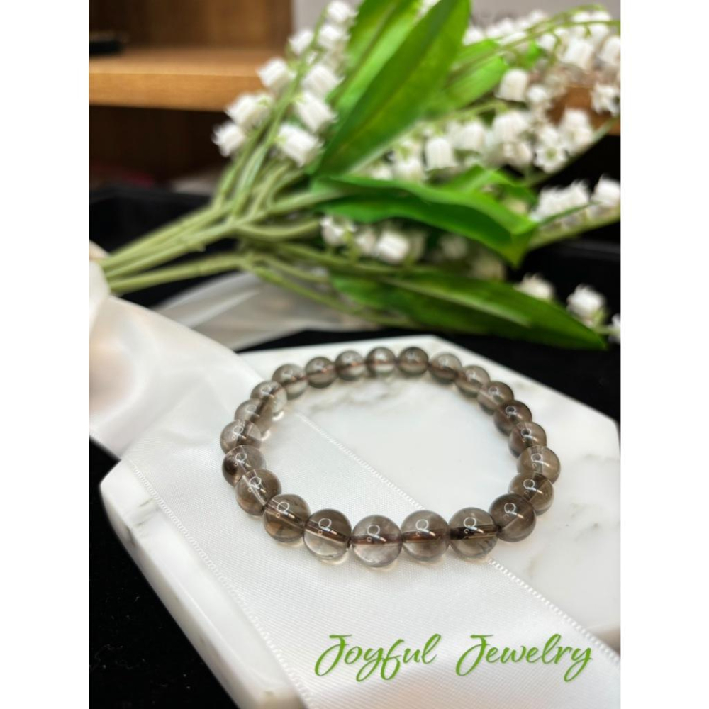 【小確幸飾品】茶水晶手串 五行土 海底輪療癒 天然礦石-細節圖2