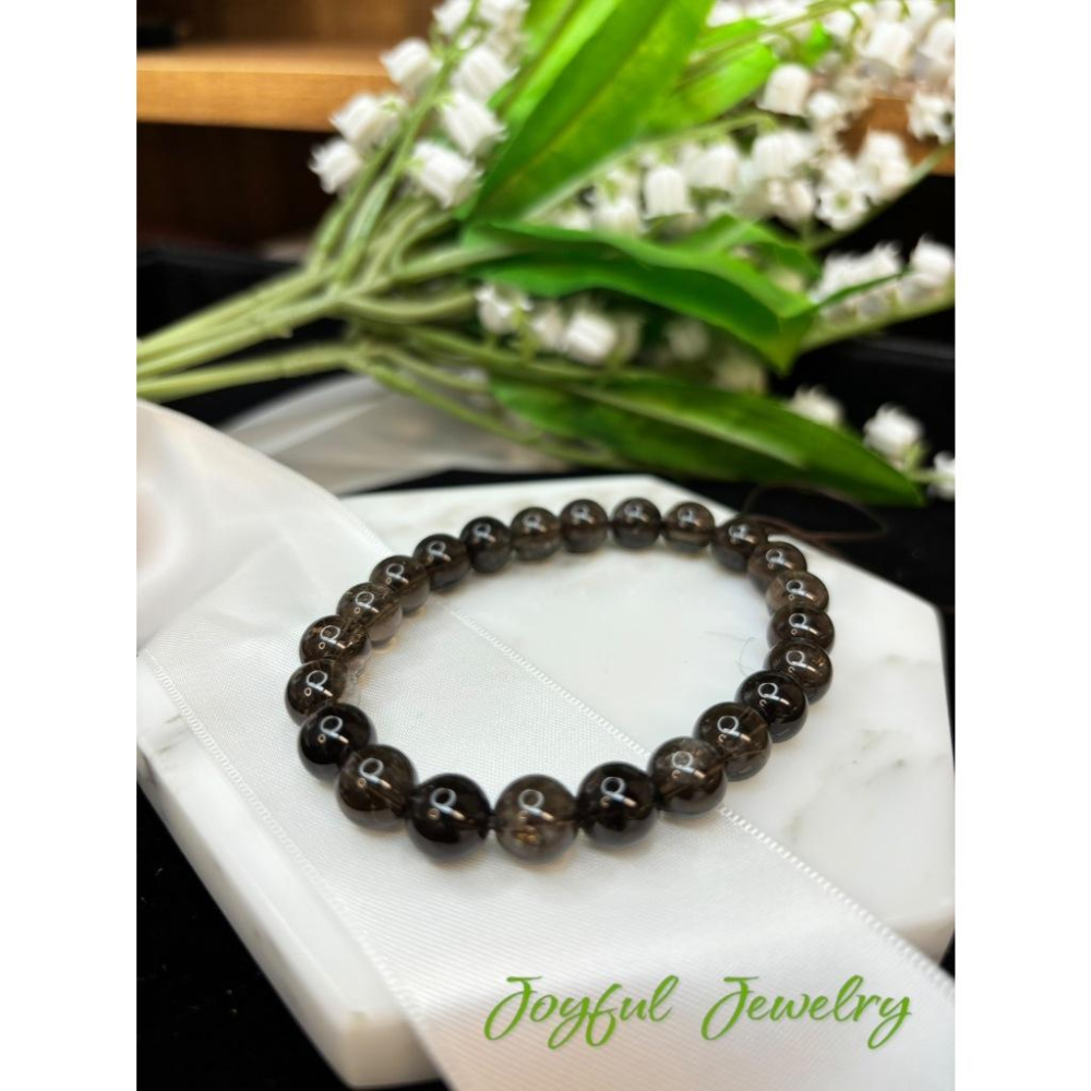 【小確幸飾品】茶水晶手串 五行土 海底輪療癒 天然礦石-細節圖3