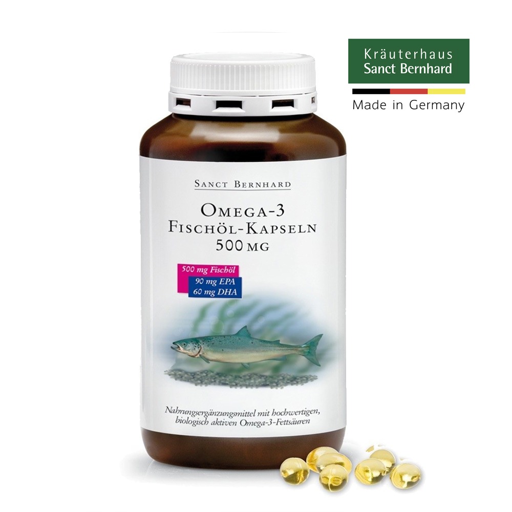 聖伯納德 Sanct Bernhard 魚油膠囊500mg (400顆/罐) Omega-3 多不飽和脂肪酸-細節圖2