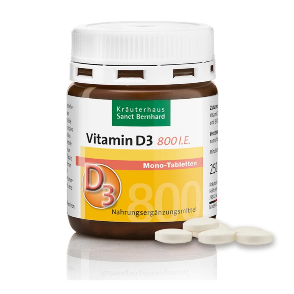 聖伯納德 Sanct Bernhard 非活性維生素D3 800IU錠 (250顆/罐) 維他命D3 d3 高單位-細節圖2