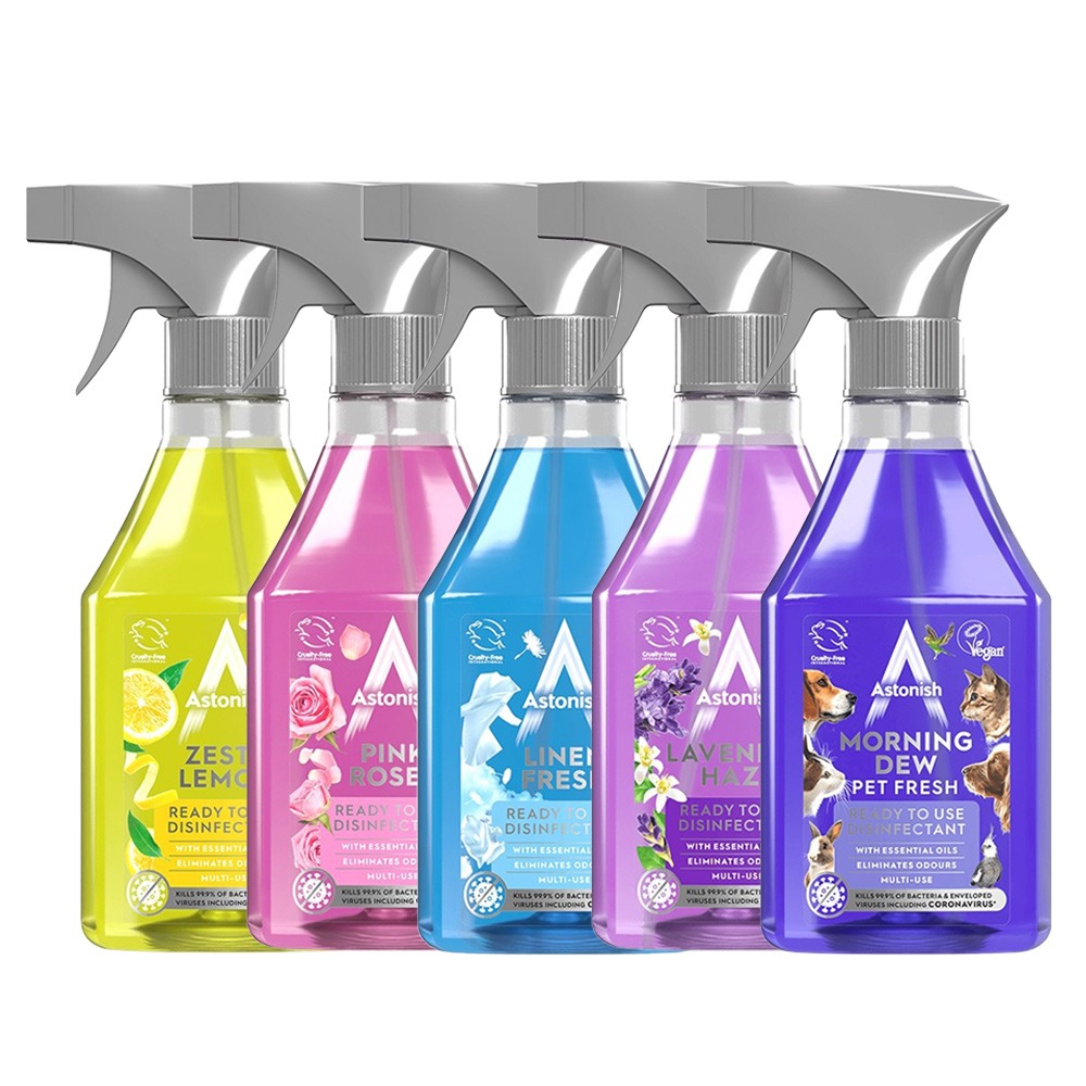 英國潔astonish 抗菌四效合一精油清潔劑550ml 薰衣草 玫瑰 天竺葵 檸檬/亞麻柑橘 寵物清潔 萬用清潔劑-細節圖2