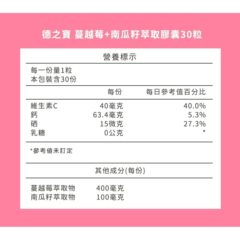 德之寶 Doppelherz 蔓越莓+南瓜籽萃取膠囊 (30粒/盒)-細節圖3