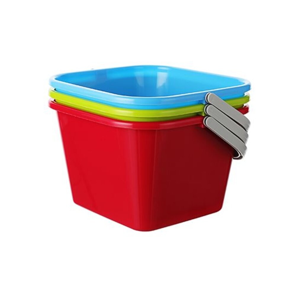 聯府 好運花方型水桶 提把水桶 9L CF707 堆沙堡 置物桶 戲水 露營 台灣製-細節圖10
