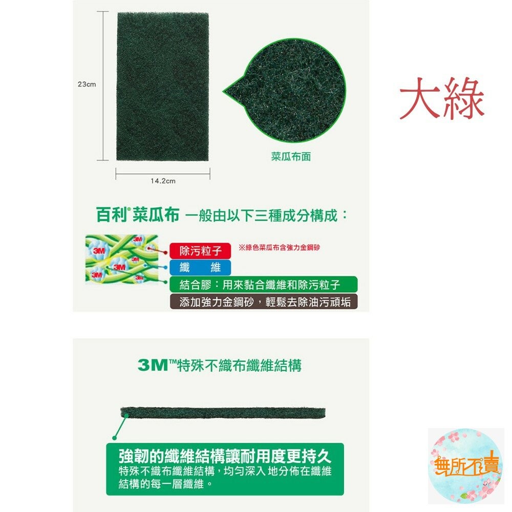 3M 百利抗菌爐具專用強效菜瓜布：小綠、大綠、特厚小綠(裸裝試用區)-細節圖4