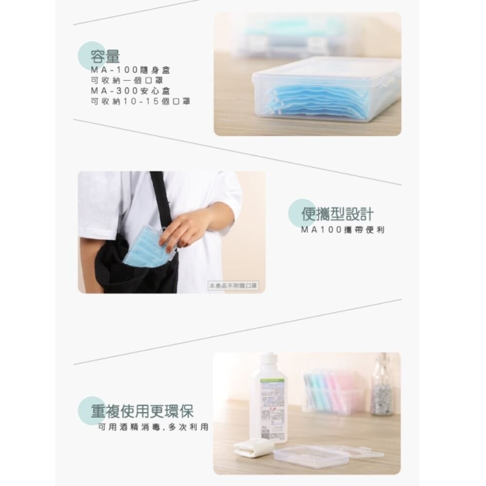 MIT攜帶式口罩盒家用口罩收納盒：MA-100隨身口罩收納盒/MA-300安心口罩收納盒-細節圖3
