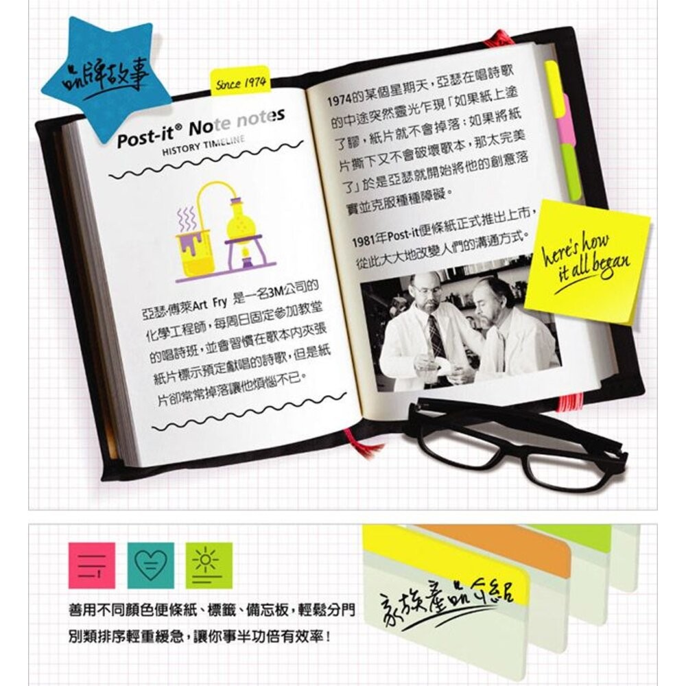 3M Post-it 利貼 抽取式五色索引標籤(686-3) 便條紙/標籤貼紙-細節圖4