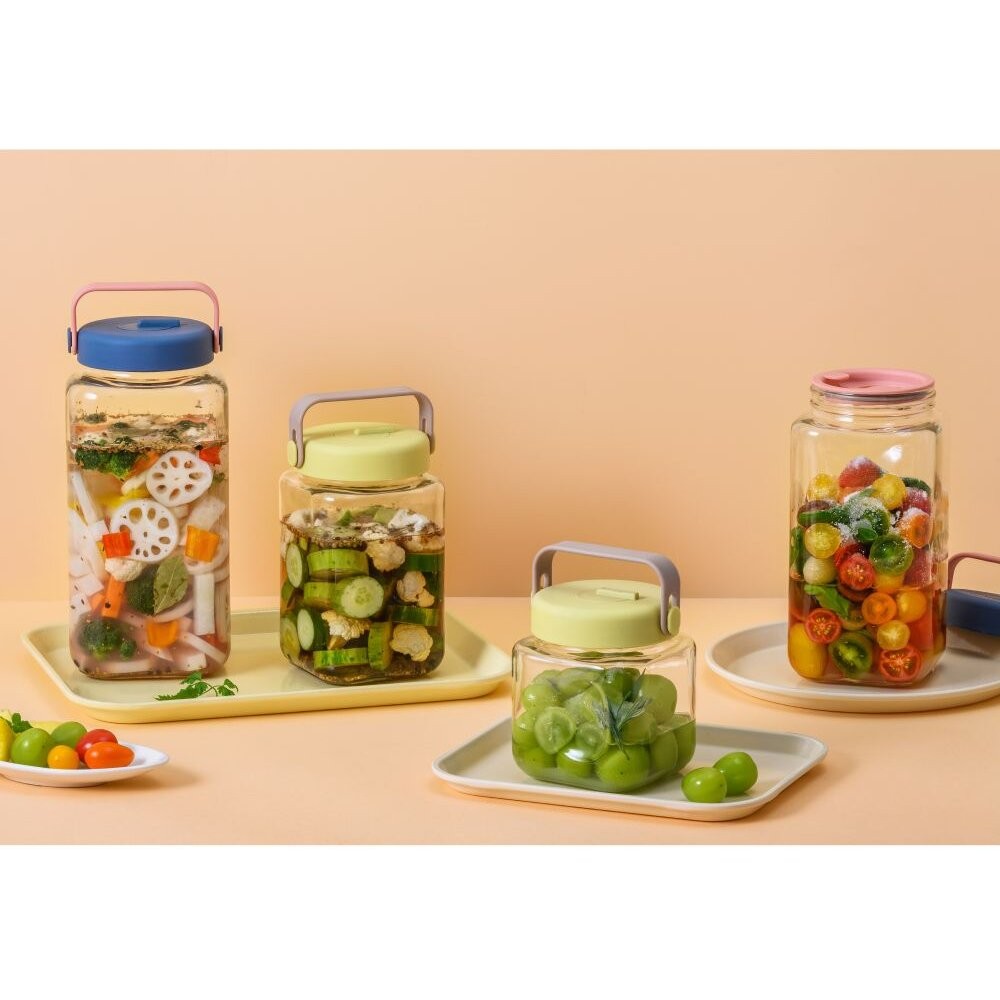 【樂扣樂扣】單向排氣閥玻璃密封罐(好提手把/一蓋雙孔、釀酒、咖啡豆、梅酒罐、釀梅酒)-細節圖2